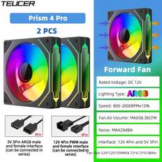 TEMU Teucer Prism 4 Pro 12cm Argb Case Fan Kit, Pwm, 3pin 5v Rgb, Cpu Cooling Fans, With Compatible For Desktop, Laptop, Server, Gaming Pc, For Without Battery