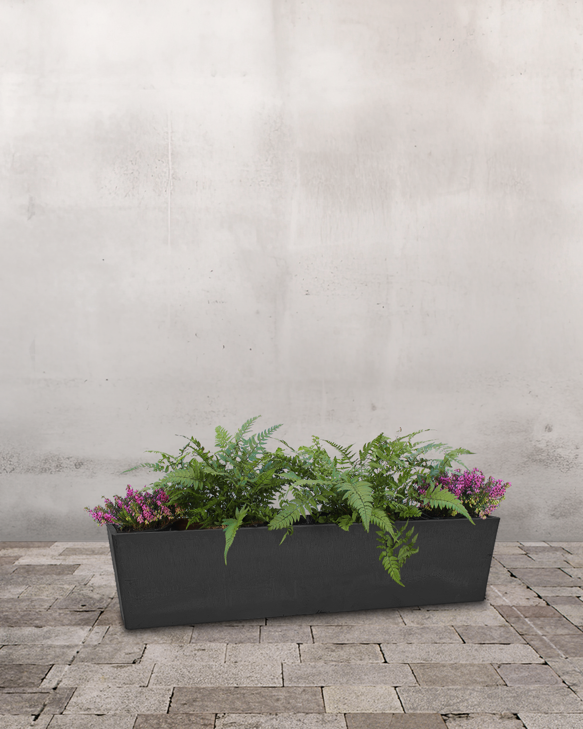 Tidlig Rosa/Grøn Altankasse - Sort / 75 cm / Med ophæng