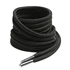 VSUDO 115 cm Runda Svart Skosnören för Stövlar, Svart Snören för Kängor, Boots – 4mm Svart Stövelsnören Kompatibla med Dr. Martens, Ecco, Lundhags, Kavat, Icebug, Solovair (2 Par-Svart-115cm)