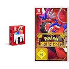Nintendo Switch HW (OLED) w. White Joy-Con EUR & NIN Pokémon Karmesin 06