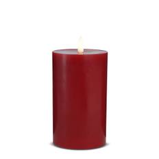 LED Stearinlys - 1 stk. - ø7,5 x 15 cm - m/3D flamme - (flere farver) (Farve: Rød)