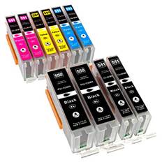 ESMONLINE 10 komp. XL Druckerpatronen Canon PGI 550 CLI 551 Pixma iP7200 iP7250 iP8750 iX6850 MX725 MX925 MG5450 MG5550 MG5650 MG5655 MG6350 MG6450 MG6650 MG7100 MG7150 MG7550