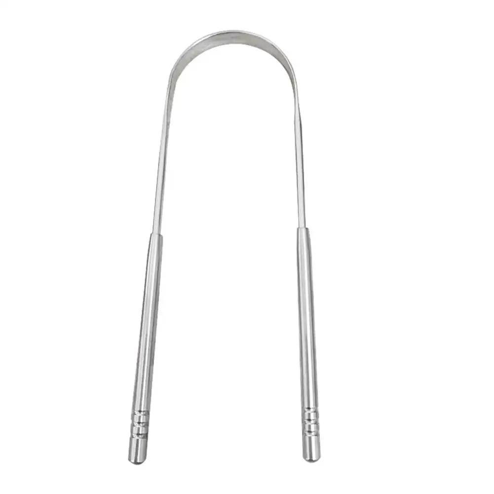 304 Steel Tongue Scraper Single Handle Tongue Cleaner For Adults Oral Care Dental Hygiene Tool K8W9