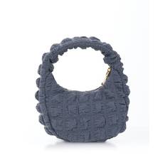Hype me up small quilted gray hobo bag