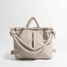 Casual Nylon Vadderad Tote Bag Designer Soft Puffer Dam Axelväskor Crossbody Väskor Enkla Vintage Stor Kapacitet Handväskor - Multifärgad (rosa,grå,svart,beige,Kaki,orange färg,grön)