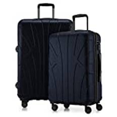 Suitline - Bagageset med 2 vagnar, 66/76 cm, expanderbara lätta resväskor, Mörkblått, Luggage Set - 66 / 76 cm, Bagageset