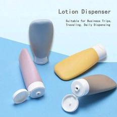 5 PCS 60ml/100ml(2.03oz/3.4oz) TSA Approved Travel Bottles, Leak Proof - Refillable Silicone Squeeze Toiletry Containers For Shampoo Lotion, Wide Mout - Pink - 100mL,60ml