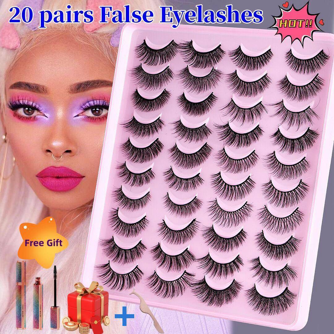 20 par Fluffy Mink Lashes 3D lösögonfransar Makeup