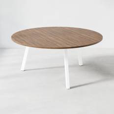 Konferencebord Viggo - Rundt, Højde 73 cm, Diameter Ø160 cm, Bordplade Valnød, Understel Hvid