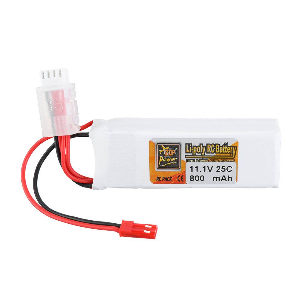 ZOP Power 11.1V 800mAh 25C 3S Lipo-batteri JST-kontakt