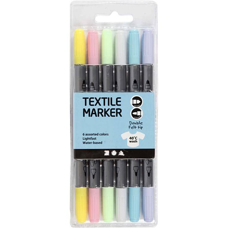 Textiltusch - Pastel - 6st