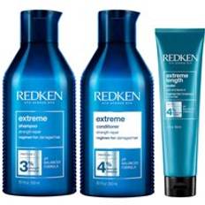 Redken Extreme Shampoo, Conditioner and Extreme Length Sealer Leave-in Treatment Bundle