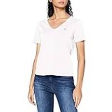 Tommy Jeans Tjw Slim Jersey V Neck T-Tröja, Vit, M