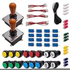 Joysticks kit och arkadknappar 2 spelare lysande svarta knappar 2 koreanska joysticks kabel Gpio videospel retro spel