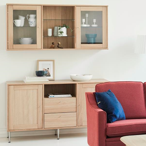 Mistral - Reolsystem - Hvidpigmenteret eg 133 cm x 61 cm x 32.5 cm | Møbelsalg.dk