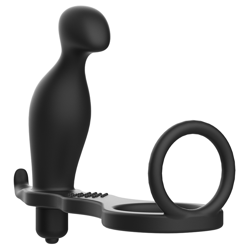 Anal plug med vibration och penisring – 12 cm