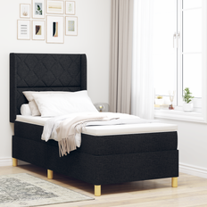 vidaXL Bäddmadrass med Madrass & LED Svart 100x200 cm Tyg