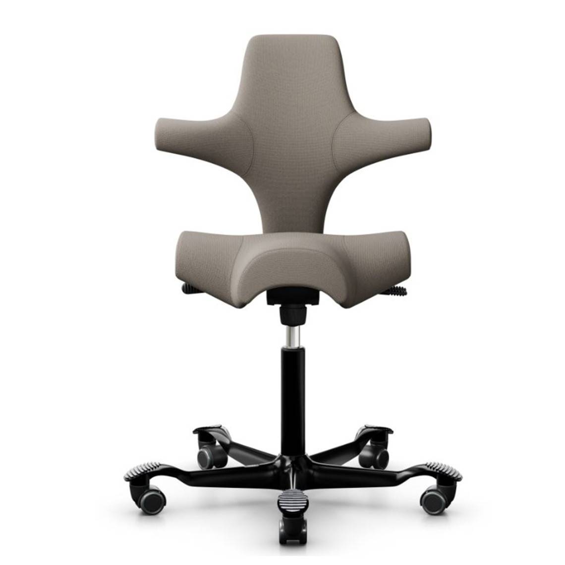 HÅG Capisco 8106, Ergonomisk kontorstol, Farve Beige (SC60129), Understel Sort, Liftomat 200 mm, Fodring Nej.