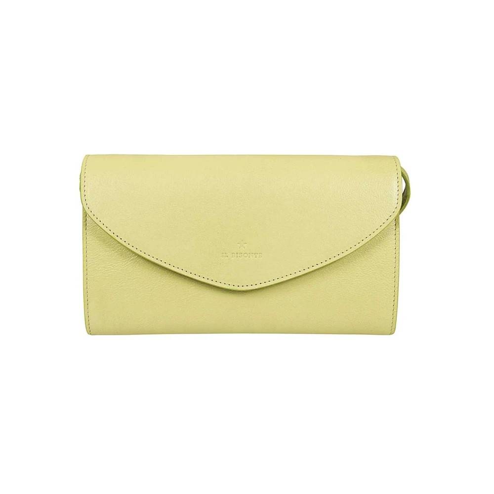 Il Bisonte Knappet læderclutch med aftagelig rem - Tasker - Dame - Grøn - ONE SIZE - Læder