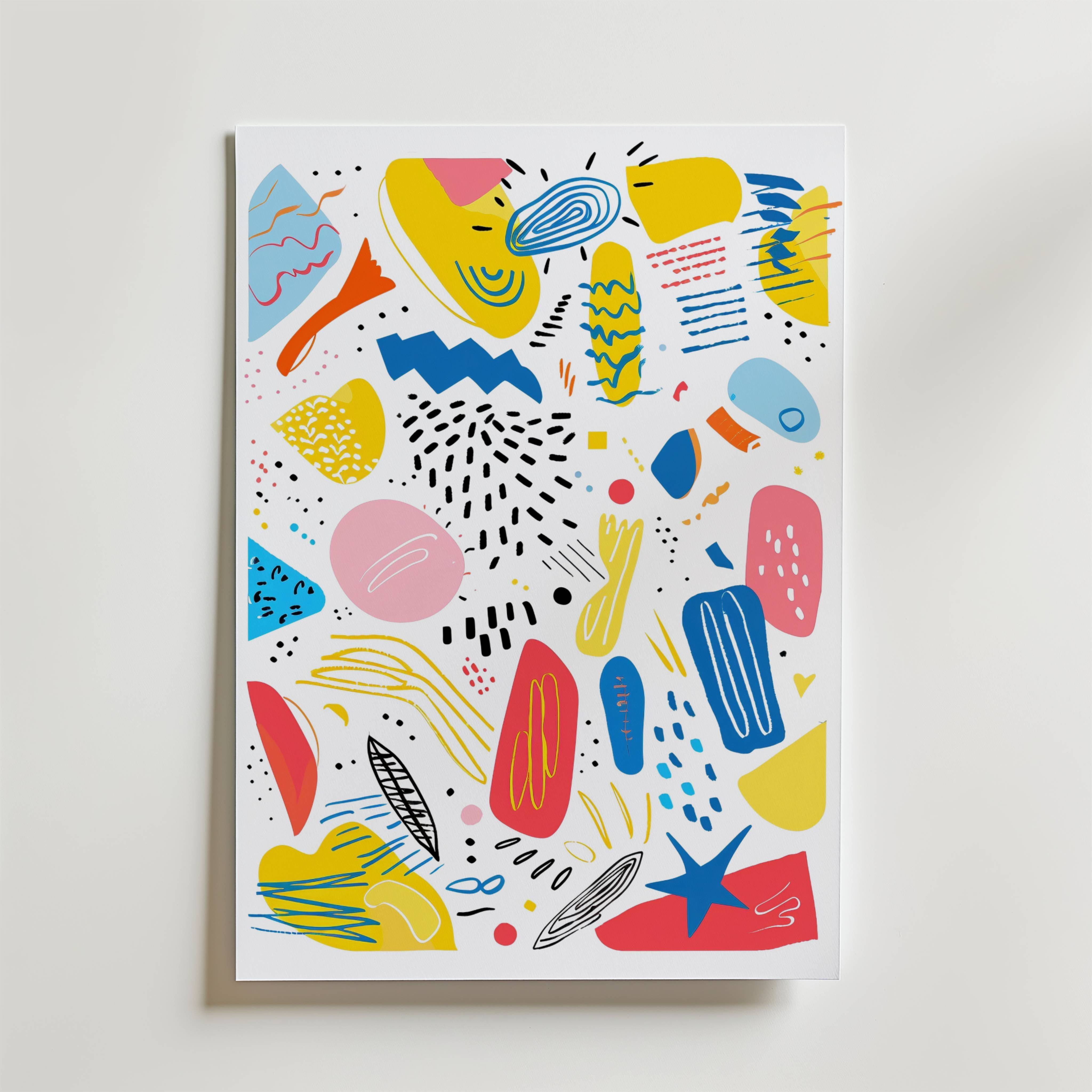 Playful Shapes Poster - Fine Art Poster 40x50 cm