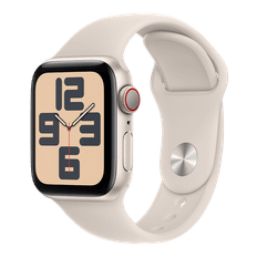 Apple Watch SE (2023) GPS + Cellular 40mm Aluminium case med starlight sports band M/L