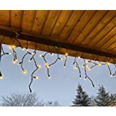 LEDZEIT- Profi Serie - LED gardin istapp, string lights outdoor, julbelysning, förlängningskedja utan strömkabel, 3m x 0,5m, 2 segment, varmvit, utbyggbar upp till 288m, för jul, byggnader, butiker