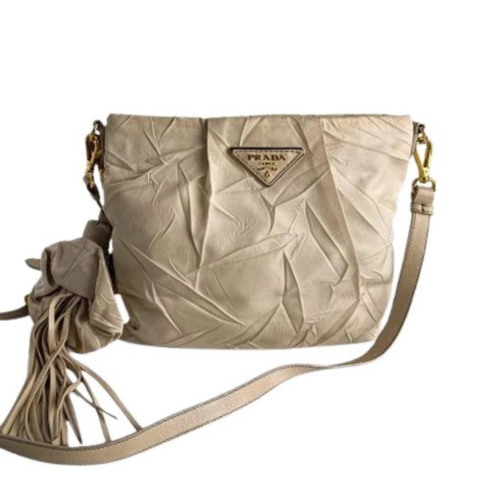 Prada Vintage Pre-owned Vintage Cross Body Taske - Vintage - Dame - Beige - ONE SIZE - Nylon