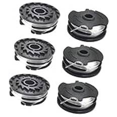 DEMULAX String Trimmer Spool Line, for Parkside, 1,65 mm automatningsspolar, for Parkside sladdlös grästrimmer, for PRTA 20 Li C3 IAN351753 Sladdlös String Trimmer Weed Eater Spools Line (6 spolar) Gr