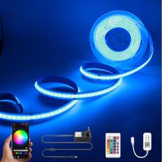 COB LED remsa 24V 2M RGB WIFI Set COB Dimbar, Arote COB LED Strip med Controller och strömförsörjning, High Density 576LEDs/M IP20, APP Styrbar för sovrumskök Heminredning