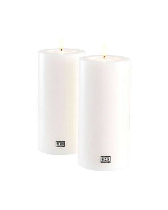 Eichholtz Artificial ljushållare 2-pack - Vit (Ø: 10 x H: 21 cm)