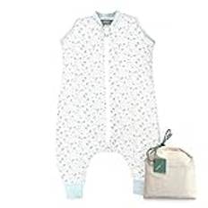 molis&co – baby sovsäck med fötter – perfekt för vår och höst – babysovsäck med fötter 1 r-värde – lätt vadderad – 100 % bomull (Oeko-TEX 100), premiumkvalitet – blå Lily (90 cm)