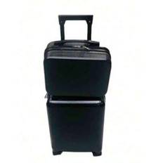 20&#34; Children Ride-On Suitcase With Stand, 2 Pieces Set, Boys And Girls Cabin Size Luggage - Black - Two-piece Set