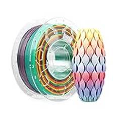 Creality CR-PLA-filament, 1,75 mm 3D-skrivarfilament, 1,0 kg (2,2 pund) spole, ingen varp förbättrad seghet, dimensionell noggrannhet ±0,03 mm trycktråd, lämplig för 3D-skrivare (regnbåge)