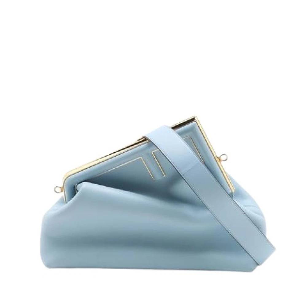 Fendi Vintage Pre-owned Læder Clutch - Vintage - Dame - Blå - ONE SIZE - Læder