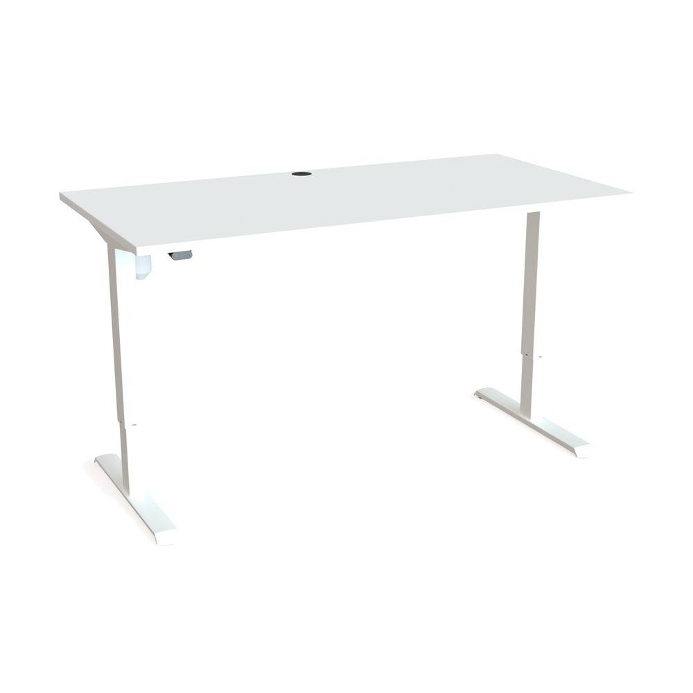 ConSet 501-33 Hæve-/sænkebord 160x80 cm, hvid med hvidt stel.