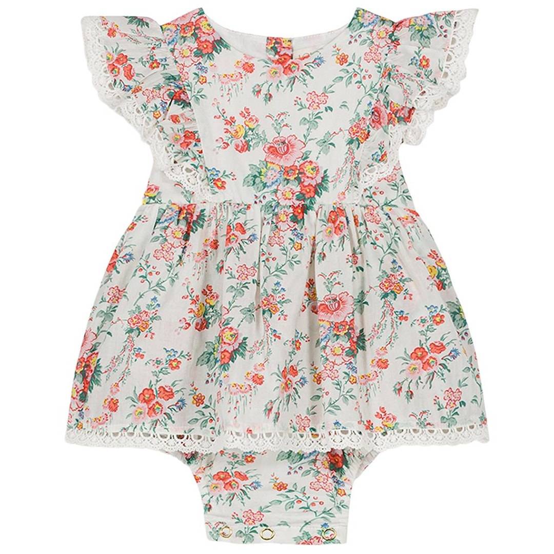 Louise Misha Lena Romper Cream Rosa Festa 9 months Creme 9 måneder Piger