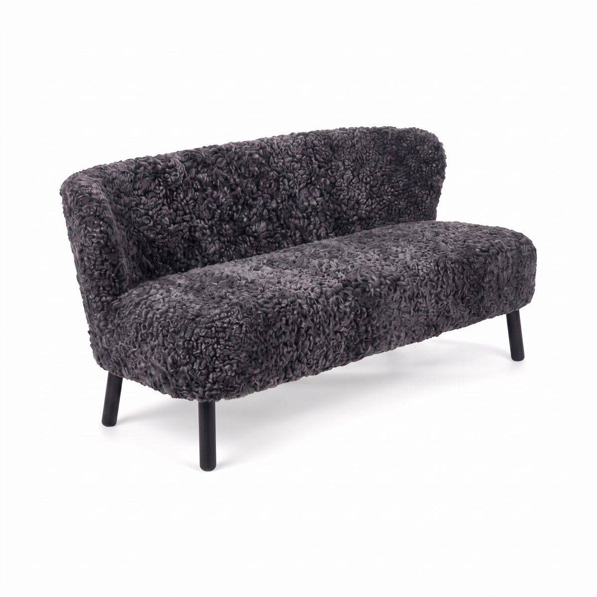 Emanuel 2-personers sofa | Designmøbel - Antracitgrå / Sort bøg