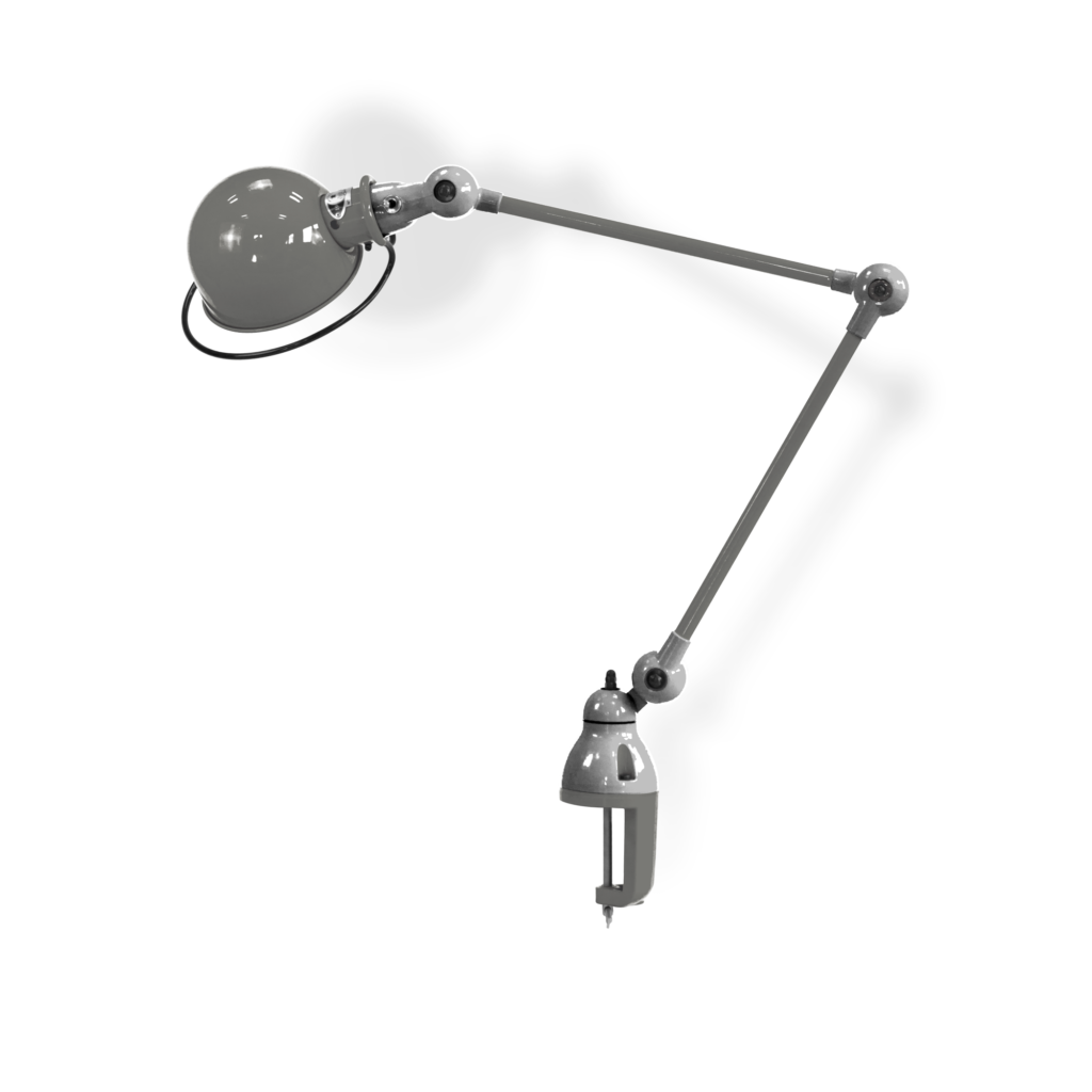 Loft D4040I bordlampe (m/klemme) fra Jieldé - Mouse grey / Blank/poleret