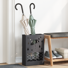 vidaXL svart paraplyställ 28x12x41 cm av stål