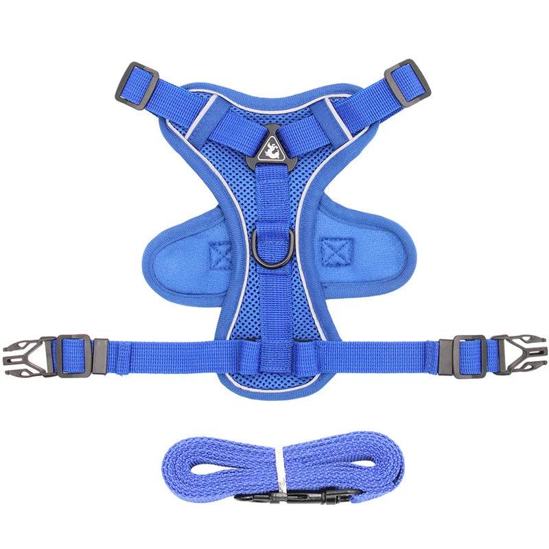 Reflective Mesh Cat & Dog Harness with Leash Set - 1st Navy / S-suit 1.5-3.0kg / SPC (S-suit 1.5-3.0kg)