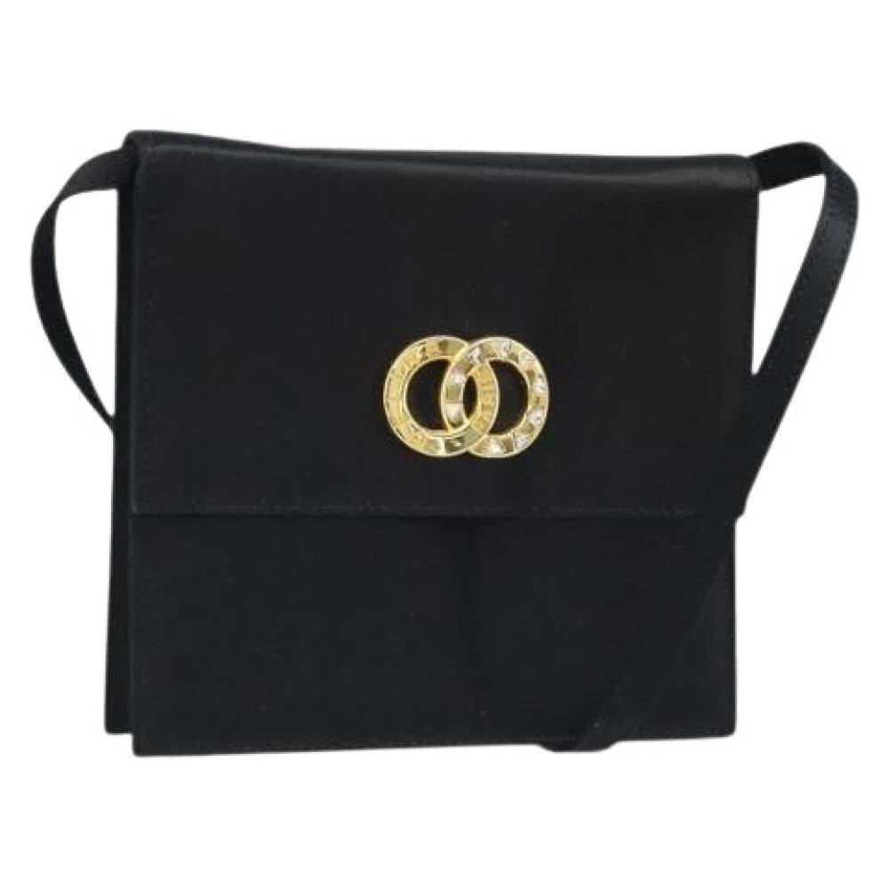 Celine Vintage Pre-owned Satin Skuldertaske - Vintage - Dame - Sort - ONE SIZE - Uld