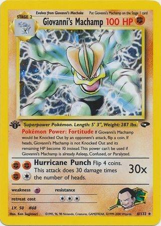 Giovanni's Machamp - 6/132 - 1st Edition (Holo) - Let Brugt (LP).