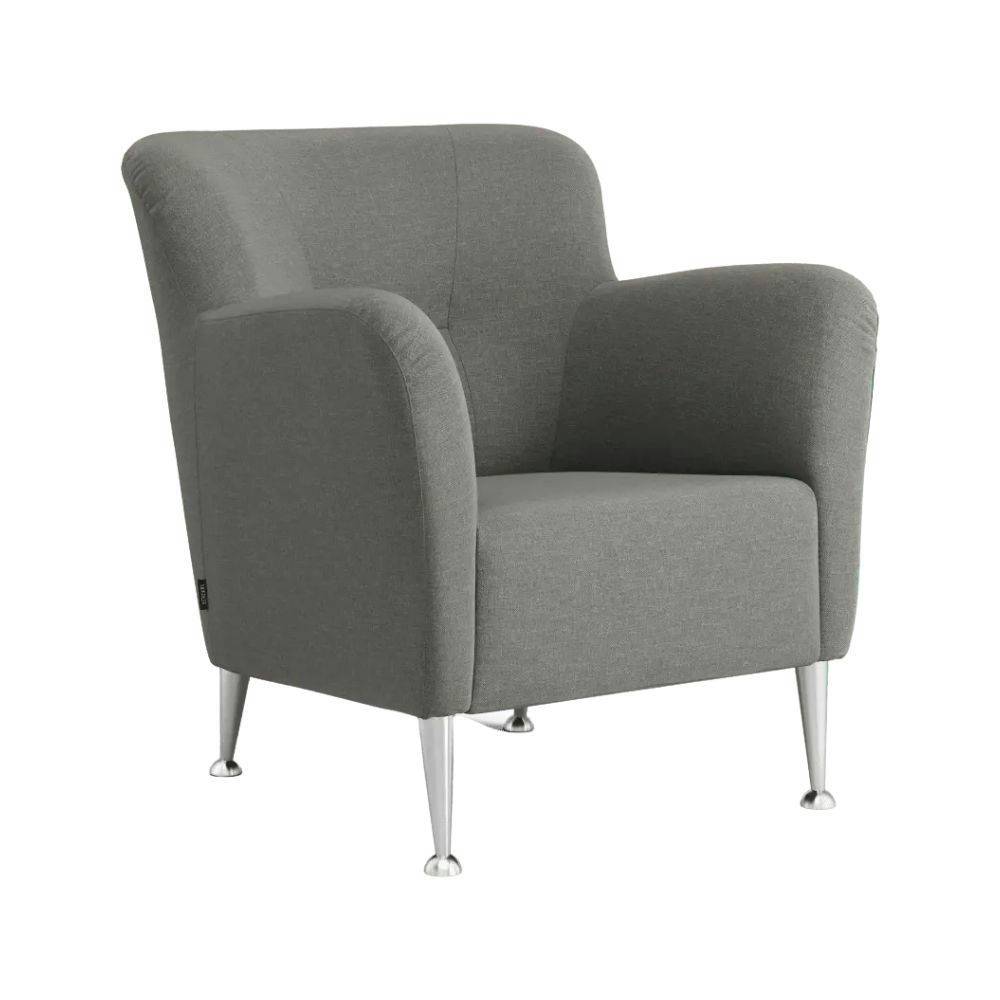 Swedese Nova Easy Lounge Chair - Aluminium Brushed Romo Linara 264 Magnesium