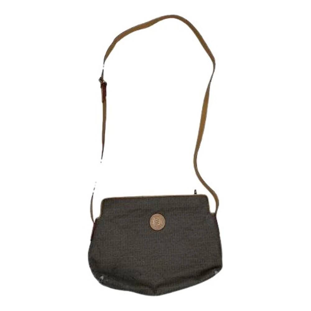 Fendi Vintage Pre-owned Læder Crossbody Taske - Vintage - Dame - Grå - ONE SIZE - Læder