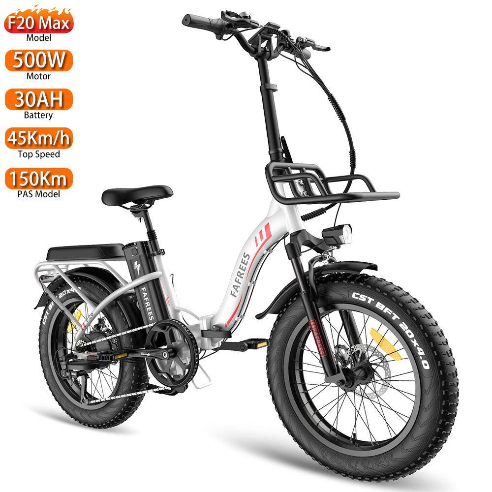 Fafrees F20 Max Elcykel 500W Motor 20  Fettdäck Vuxen E-cykel 48V 30AH Dubbla Skivbromsar Max Last 150Kg Lcd-display