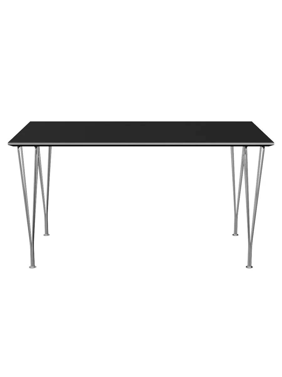 Piet Hein B637 Spisebord, 140 x 80 cm fra Fritz Hansen Sort laminat m. alukant - Jacobsen Plus