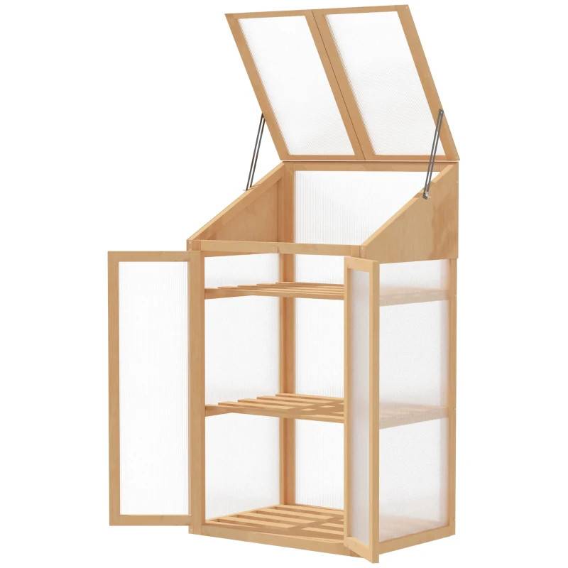 Växthus träram 3 hyllplan 120 cm