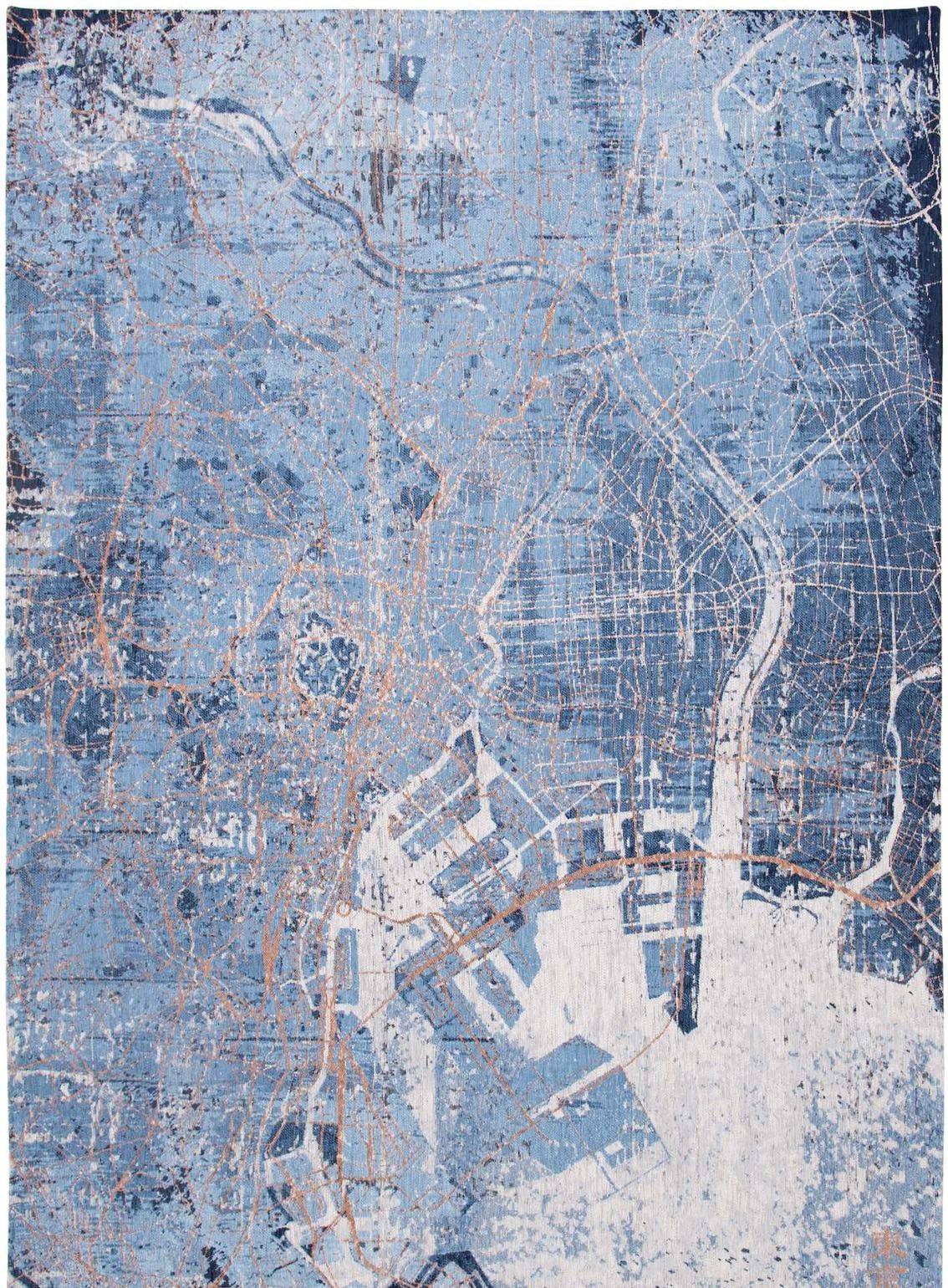 Chenille Tokyo - Cities Collection - 240 cm rund cm - Conductive Blue - Tunn (240 cm rund)