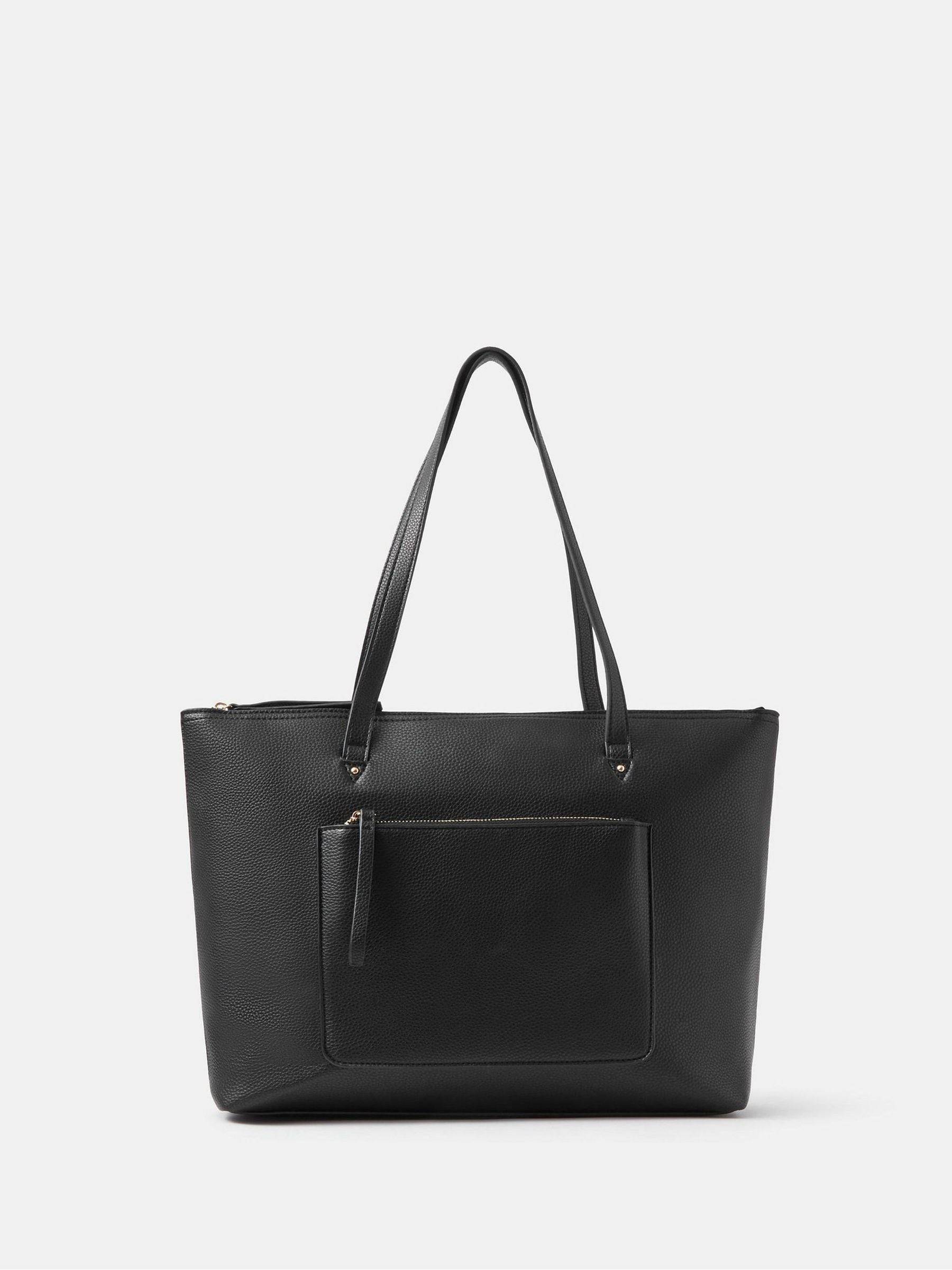 Accessorize Accessorize Black Rachel Zip Front Laptop Tote Bag