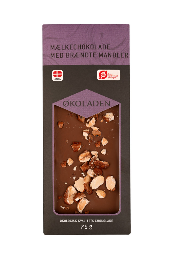 Økoladen - Mælkechokolade Med Brændte Mandler 75g